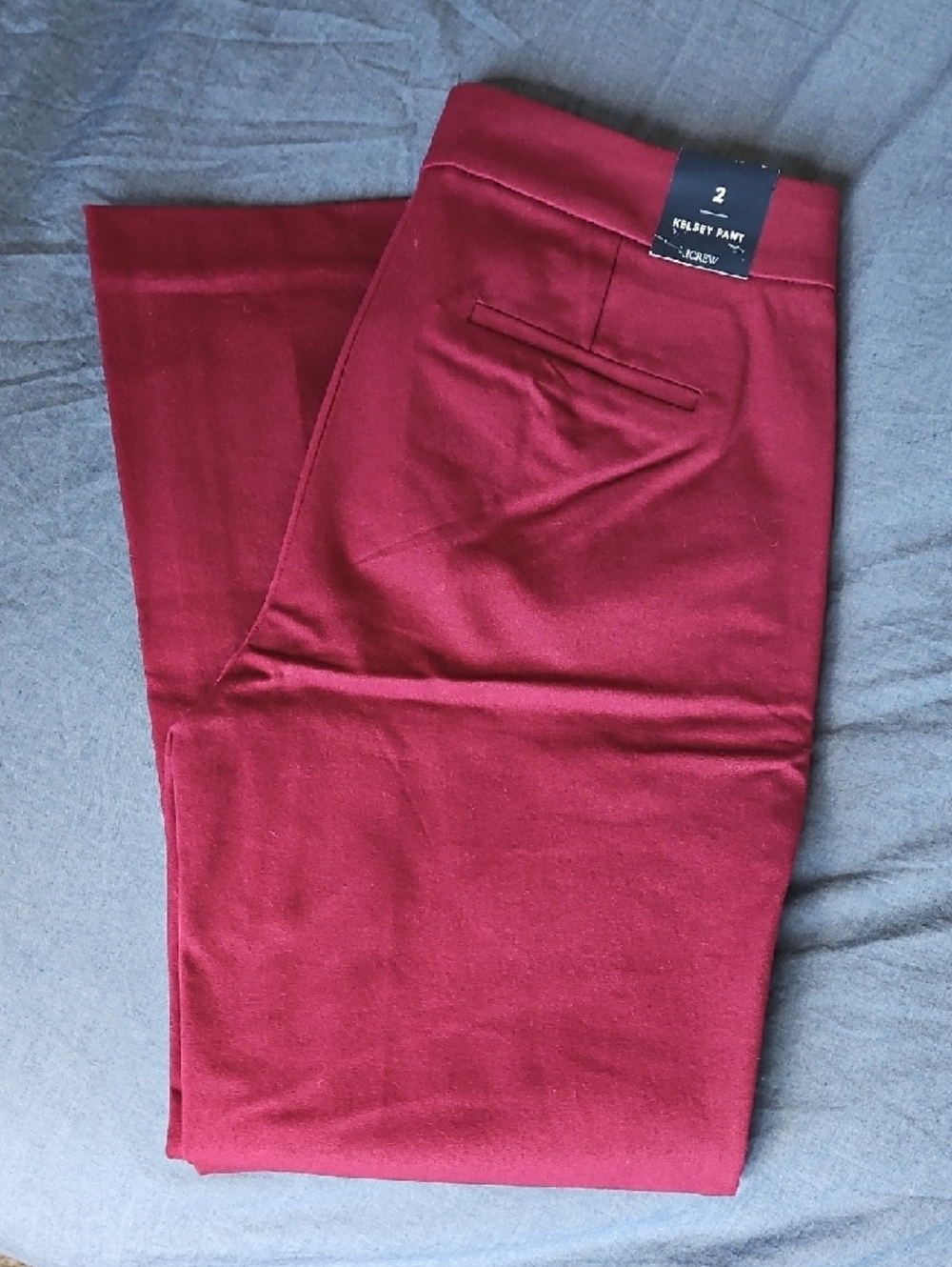 J. Crew Factory Raspberry-Red Cropped Flare Kelsey Pants - Picture 5 of 6